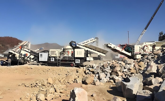 Boîtier de concasseur à cône sur chenilles